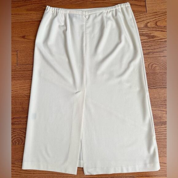 NORTON MCNAUGHTON Vintage Midi Wool Blend Cream Skirt Plus Women’s Size 18P - Picture 11 of 11